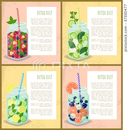 Detox Diet Set Posters Juicy Vegetarian Cocktails Detox Diet Set Posters Juicy Vegetarian Cocktails 87880477