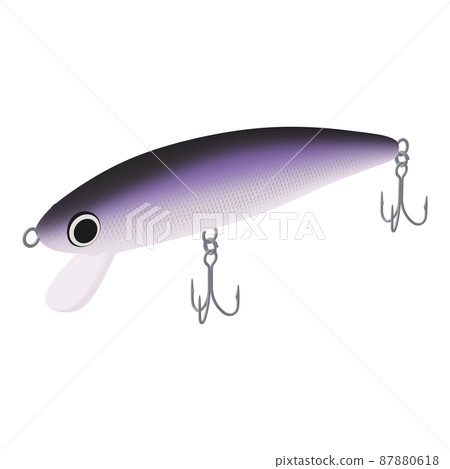 漁具誘餌鰷魚（1_3）黑色和紫色的插圖素材 87880618