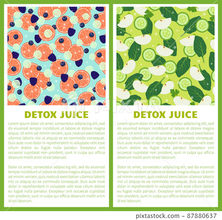 Detox Juice Poster Ingredients of Refreshing Drink Detox Juice Poster Ingredients of Refreshing Drink 87880637