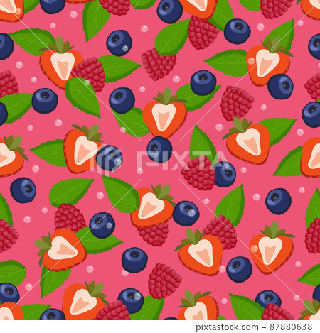 Detox Fruit Ingredients Seamless Cut Strawberries 87880638