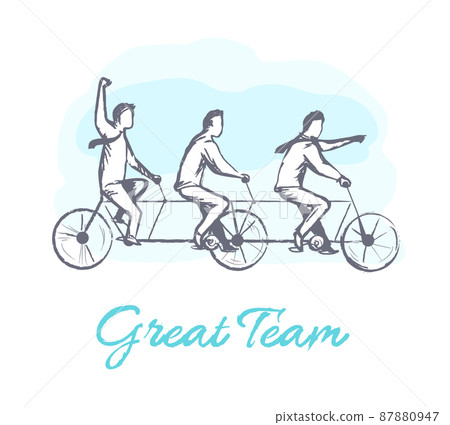 Great Team Poster and People Vector Illustration 87880947