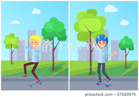 Skateboarding Collection, Vector Illustration 87880970