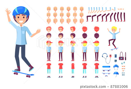 Skater Constructor Collection Vector Illustration Skater Constructor Collection Vector Illustration 87881006