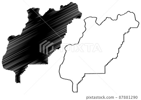 Douglas County, State of Washington (U.S. county, United States of America, USA, U.S., US) map vector illustration, scribble sketch Douglas map 87881290