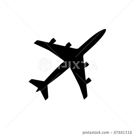 Airplane Icon Black Silhouette Vector Illustration Airplane Icon Black Silhouette Vector Illustration 87881318