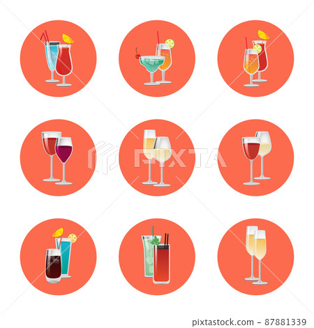 Pair of Cocktails Elite Classical and Exotic Drink 87881339