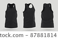 Men's sleeveless shirt mockup. 3d rendering, 3d illustration 87881814