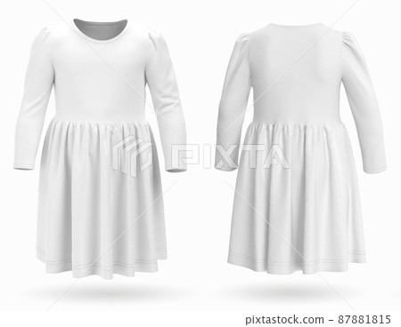 White baby dress on a white background. 3d rendering, 3d illustration White baby dress on a white background. 3d rendering, 3d illustration 87881815