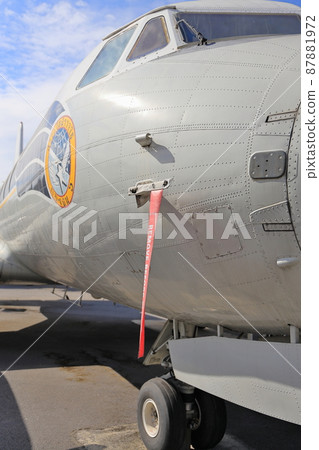 Remove before flight sign on an aircraft, Red remove before flight tag on aircraft, to remind the pilot to make sure covers are removed before flying. 87881972