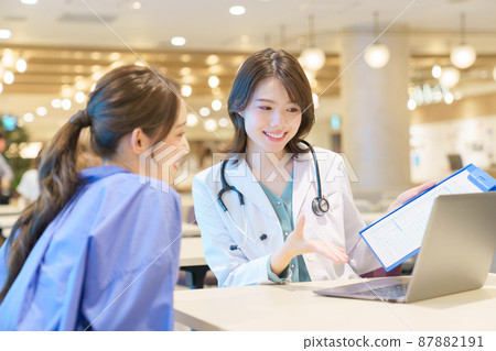 接受工業醫生治療的年輕女性 87882191