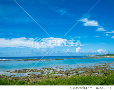 Odo Beach in Itoman City, Okinawa Prefecture at low tide Odo Beach in Itoman City, Okinawa Prefecture at low tide 87882985
