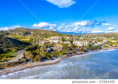 View of beach and hotels of Pissouri.Limassol District, Cyprus View of beach and hotels of Pissouri.Limassol District, Cyprus 87883485