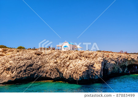 A small chapel dedicated to Agioi Anargyroi near Cape Greco. Famagusta District, Cyprus A small chapel dedicated to Agioi Anargyroi near Cape Greco. Famagusta District, Cyprus 87883499