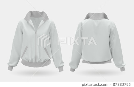Blank tracksuit top mockup, 3d rendering. Blank tracksuit top mockup, 3d rendering. 87883795