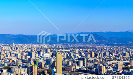 Overlooking scenery (Kumamoto city) "Shirakawa / Kumamoto city panoramic view with the Kyushu mountains in the background" 2022 (end of February) Hanaokayama Overlooking scenery (Kumamoto city) "Shirakawa / Kumamoto city panoramic view with the Kyushu mountains in the background" 2022 (end of February) Hanaokayama 87884365
