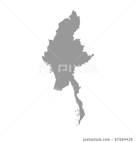 Myanmar vector country map silhouette 87884426