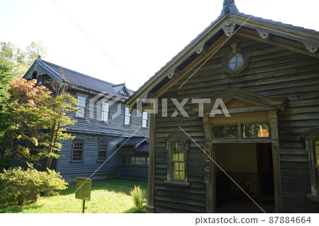 Scenery of the village of Hokkaido reclamation 87884664
