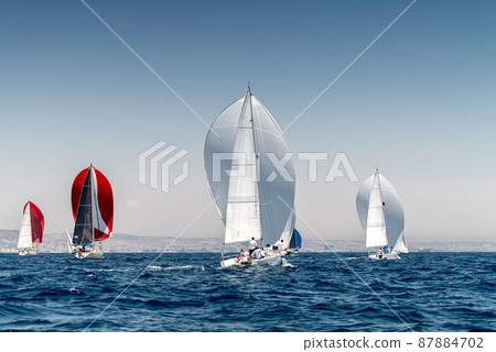 Sailboat race with multiple yachts 87884702