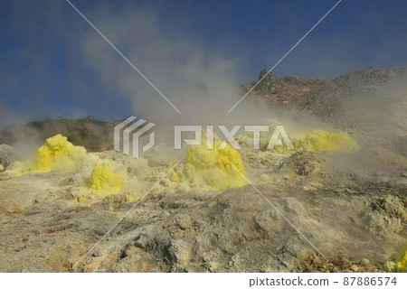 Fumarole of Mt. Iou, Hokkaido 87886574