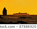 Ferry sailing off Cape Kamui, Hokkaido 87886920