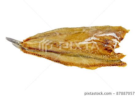 Dry fish isolated on white background 87887057