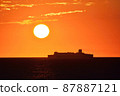 Ferries and sunsets sailing off the Shakotan Peninsula 87887121