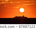 Ferries and sunsets sailing off the Shakotan Peninsula 87887122