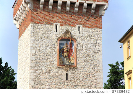 gate tower of Krakow, unesco world heritage in Poland gate tower of Krakow, unesco world heritage in Poland 87889482