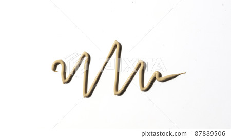 Creamy foundation white background. Isolated. Beauty and fashion conception. Liquid cream cosmetic, Creamy foundation white background. Isolated. Beauty and fashion conception. Liquid cream cosmetic, 87889506