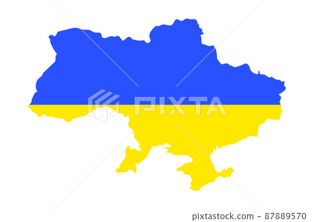 Ukrainian flag on realistic Ukraine Ukrainian flag on realistic Ukraine 87889570