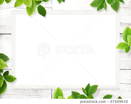 木紋和葉子的自然框架 87889638