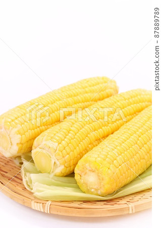 Corn raw stripped bright background Corn raw stripped bright background 87889789