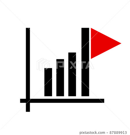 Bar graph and flag. vector. Bar graph and flag. vector. 87889913