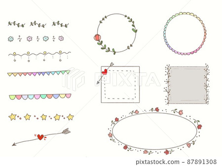 可愛的手寫時尚框架圖 可愛的手寫時尚框架圖 87891308