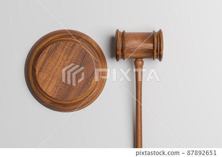 judge garvel on white background judge garvel on white background 87892651