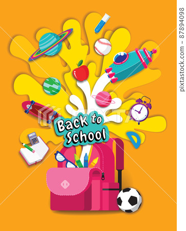 back to school, Book Inspiration, Online Learning, study from home, flat design vector. back to school, Book Inspiration, Online Learning, study from home, flat design vector. 87894098