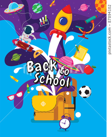 back to school, Book Inspiration, Online Learning, study from home, flat design vector. back to school, Book Inspiration, Online Learning, study from home, flat design vector. 87894102