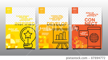 Template layout design, business cover book , Yellow Tone Template layout design, business cover book , Yellow Tone 87894772