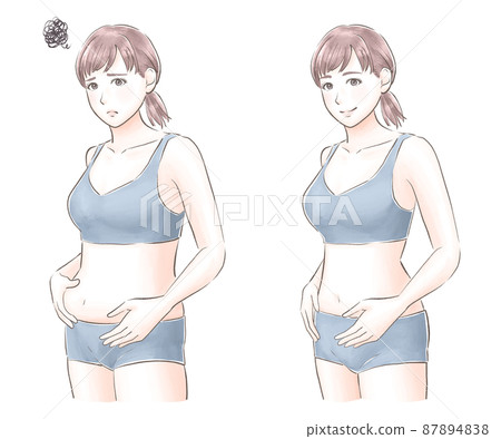 一個以水彩風格成功節食的女人 87894838