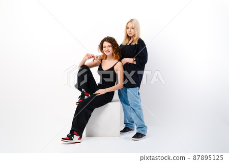 Two positive and funny girls Two positive and funny girls 87895125