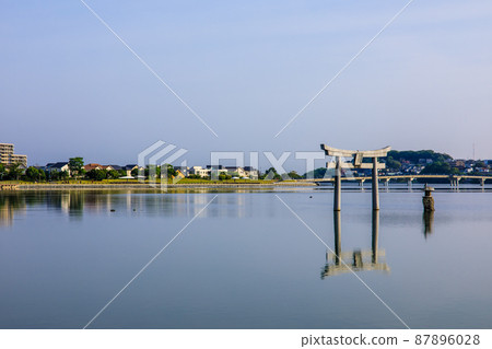 三島水域的晨景（香椎浜北公園三島神社）[福岡市東區] 87896028