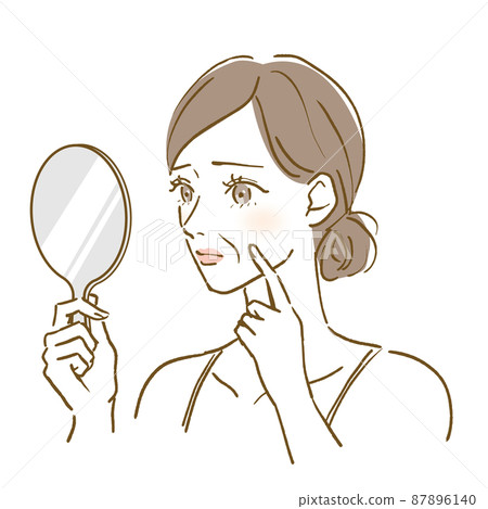 患有鼻唇溝的女性的插圖 患有鼻唇溝的女性的插圖 87896140