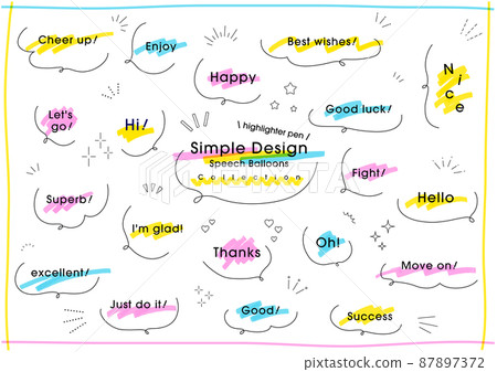 Handwritten handwritten simple balloon set (highlighter pen) Handwritten handwritten simple balloon set (highlighter pen) 87897372