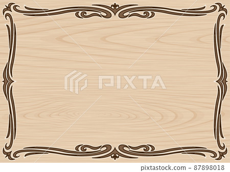 具有木質紋理和烙鐵的圖形風格框架 具有木質紋理和烙鐵的圖形風格框架 87898018