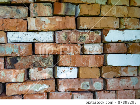 Beautiful texture old brick from big wall block Beautiful texture old brick from big wall block 87898295