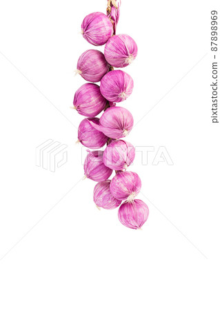 Artificial onion is intertwined like a braid. 87898969