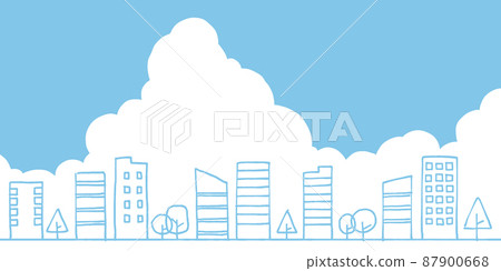 Cute handwritten cityscape_building area 87900668