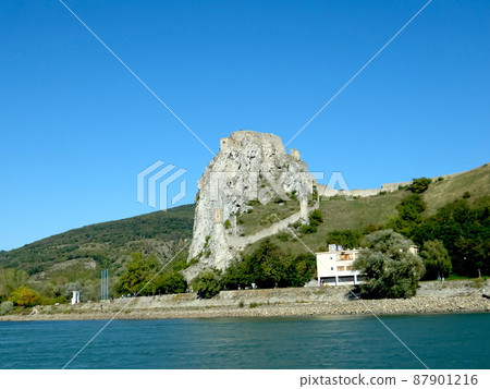 Devín Castle seen from the Donau River (Bratislava / Slovakia) 87901216