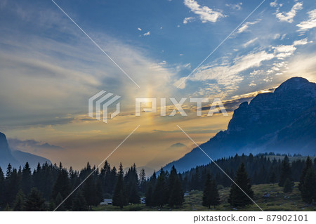 Dolomites on Italian and Slovenian border around mountain Monte Ursic with 2541 m in Julian Alps Dolomites on Italian and Slovenian border around mountain Monte Ursic with 2541 m in Julian Alps 87902101