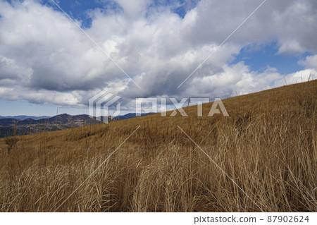 Early spring with a panoramic view of the scenic spots of Yamanakako Village, Yamanashi Prefecture 87902624